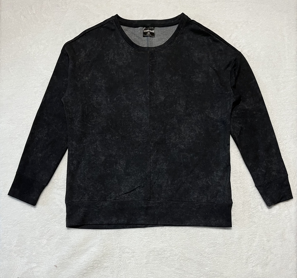 32 Degrees HEAT Sweater Womens Medium Black Fleece Long Sleeve Pullover Top Cozy